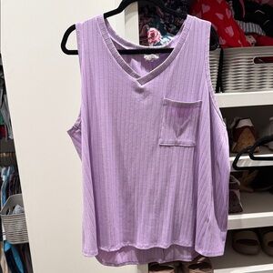 ANDREE BY UNIT Lilac Ribbed Tank Top